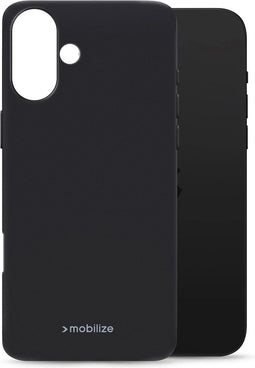 Telefoonglaasje Hoesje Geschikt voor Apple iPhone 16 Plus - TPU - Mat Zwart - Beschermhoes - Case - Cover
