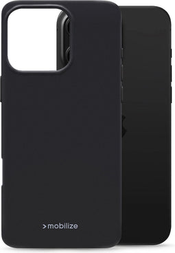 Telefoonglaasje Hoesje Geschikt voor Apple iPhone 16 Pro Max - TPU - Mat Zwart - Beschermhoes - Case - Cover