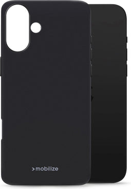 Telefoonglaasje Hoesje Geschikt voor Apple iPhone 16 - TPU - Mat Zwart - Beschermhoes - Case - Cover