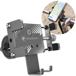 Telefoonhouder fiets - Verstelbaar - Universeel - Aluminium - Grijs