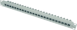 Telegärtner 100007007 24 poorten Netwerkpatchpaneel 483 mm (19) CAT 6A 1 HE Grijs-wit (RAL 7035) Ingericht