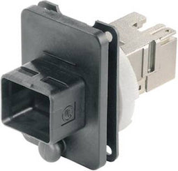Telegärtner 100007419 RJ45-flensset variant 4 Koppeling, inbouw Aantal polen: 8P8C Zwart 1 stuk(s)