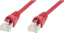 Telegärtner 100007966 RJ45 Netwerkkabel, patchkabel CAT 6A S/FTP 0.50 m Rood Vlambestendig, Snagless, Vlambestendig, Ha