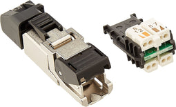 Telegärtner 100023038 RJ45-stekker CAT 6A afgeschermd 100023038 Stekker, recht Aantal polen (sensoren) 8P8C Metaal 1 st