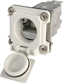 Telegärtner J00020A0481 STX V6 RJ45-flensset variant 6 Chassisbus, inbouw Aantal polen: 8P8C Lichtgrijs 1 stuk(s)