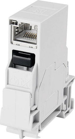 Telegärtner J80023A0003 Draagrailconnector RJ45 Koppeling, inbouw Aantal polen: 8P8C Lichtgrijs 1 stuk(s)