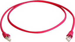 Telegärtner RJ45 (cross) Netwerkkabel Aansluitkabel CAT 6A S/FTP 2.00 m Rood Vlambestendig, Halogeenvrij
