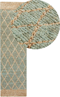 TELLIKAYA - Laagpolig vloerkleed - Beige - 80 x 300 cm - Jute