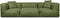 Feel Furniture - Binnen en Buiten bank - Odin - 4 Persoonsbank - Groen - Met Hocker