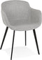 Alterego Riga - Grijs Stof - Met Armleuningen - 59x54x80cm