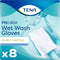 Tena Wet Wash Gloves - zacht geparfumeerd - 8 doekjes/stuk