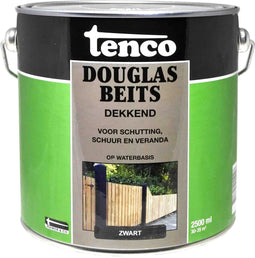 Tenco Douglas Beits - Dekkend Zwart - Waterbasis - 2,5 Liter - Bescherming tegen Weerinvloeden