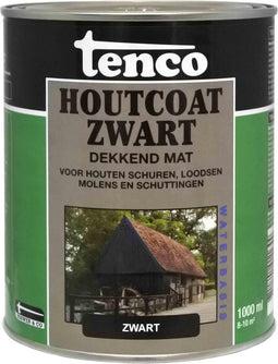 Tenco houtcoat zwart waterbasis mat - 1 liter