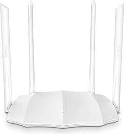 Tenda AC1200 Dualband WLAN Router AC5 V3.0 (867Mbit/s 5GHz + 300Mbit/s 2,4GHz, Kindersicherung, IPV6, Gast-Netzwerk, 4 * 6dBi Externe Antennen, WPS) weiß