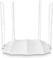 Tenda AC1200 Dualband WLAN Router AC5 V3.0 (867Mbit/s 5GHz + 300Mbit/s 2,4GHz, Kindersicherung, IPV6, Gast-Netzwerk, 4 * 6dBi Externe Antennen, WPS) weiß