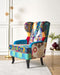 MOLDE - Chesterfield fauteuil - Patchwork/Blauw - Polyester