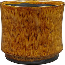 Ter Steege Bloempot Geglazuurd Geel-Caramel D 17 cm H 15 cm Opening 15 cm