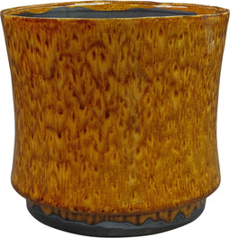 Ter Steege Bloempot Geglazuurd Geel-Caramel D 21 cm H 20 cm Opening 18.5 cm