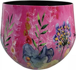 Ter Steege Bloempot Metaal Fuchsia-Multicolour D 33 cm H 28 cm