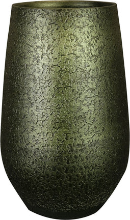 Ter Steege Bloempot/plantenpot hoog - binnen - groen/goud - D23/H36 cm - keramiek