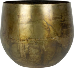 Ter Steege Bloempot-Sierpot Metaal Brons-Bruin-Goud D 39 H 32 cm