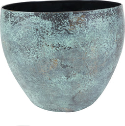 Ter Steege Bloempot-Sierpot Metaal Turquoise D 17 H 15 cm