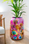 Ter Steege Bloempot-Siervaas Metaal Fuchsia-Multicolour D 30 cm H 42 cm