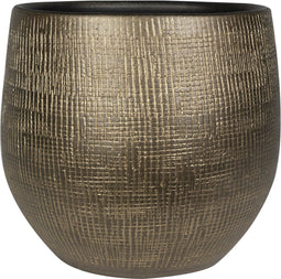 Ter Steege Plantenpot/bloempot - keramiek - metal goud - 31 x 28 cm