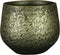 Ter Steege Plantenpot/bloempot - keramiek - metallic donkergroen/touch of gold - D16/H13 cm