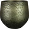 Ter Steege Plantenpot/bloempot - keramiek - metallic donkergroen/touch of gold - D27/H25 cm