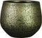 Ter Steege Plantenpot/bloempot - keramiek - metallic donkergroen/touch of gold - D19/H16 cm