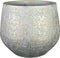 Ter Steege Plantenpot/bloempot - keramiek - metallic zilvergrijs/touch of gold - D23/H20 cm