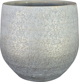 Ter Steege Plantenpot/bloempot - keramiek - metallic zilvergrijs/touch of gold - D32/H30 cm