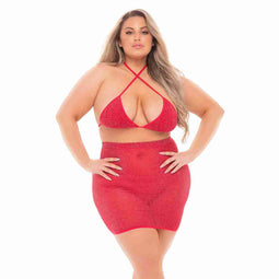 Ondergoed Set Pink Lipstick Rood (XL)