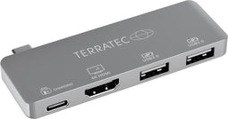 Terratec Connect C4 USB-C Docking station - Adapter USB-C - HDMI 4K - 2x USB3.0 - 1 x USB-C PD Passthrough oplaadpoort
