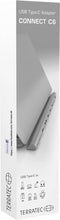 TERRATEC Connect C6 USB-C Docking station USB-C PD 100W, USB-C Host, 4K HDMI, 3 x USB 3.0, 2 x 3.5 mm, Gigabit Ethernet, kaartlezer, aluminium zilver