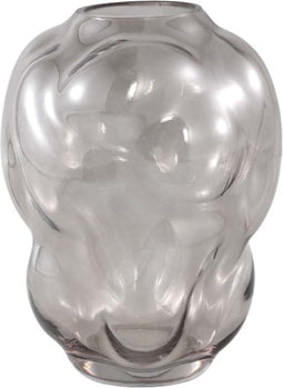 PTMD Maride Ronde Vaas - H25 x Ø19,5 cm - Glas - Grijs