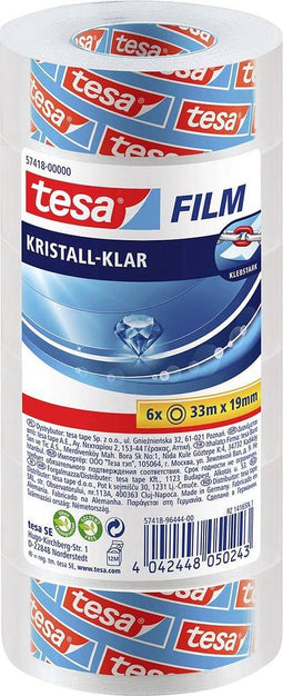 tesa 57418-00000-02 Zelfklevende folie Kristalhelder Transparant (l x b) 33 m x 19 mm 6 stuk(s)