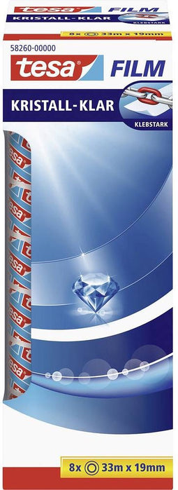 tesa 58260-00000-00 Plakband Kristalhelder Transparant (l x b) 33 m x 19 mm 8 stuk(s)