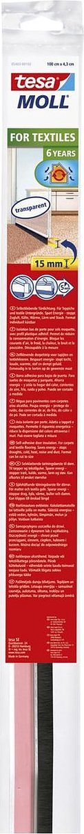 Tesa - Dorpelstrip voor textiel - 15 mm speling - 100 cm - Transparant