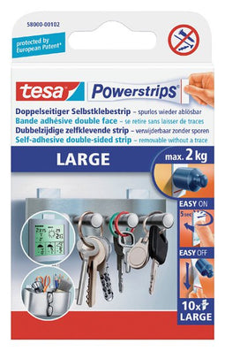 Tesa - Kleefstrips Powerstrips® LARGE dubbelzijdig 2kg 10 stuks