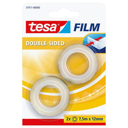 Tesa - Plakband 57911 dubbelzijdig 12mmx7,5m 2 rollen