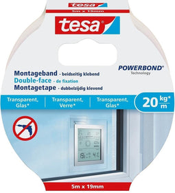 tesa GLASS 77741-00000-00 Montagetape tesa Powerbond Transparant (l x b) 5 m x 19 mm 1 stuk(s)