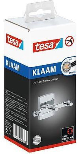 Tesa Klaam Driedubbele haak 12x6x5.5cm Chroom