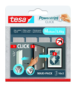 Tesa - Kleefstip powerstrips click medium 16 paar wt | 6 stuks