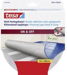 tesa Klittenband voor tapijt Om vast te plakken (l x b) 25 m x 50 mm Wit 1 stuk(s)
