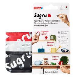 Tesa - Kneedbare lijm sugru 41232 3 pak zwart wit rood | 10 stuks