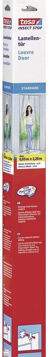 Tesa - Lamellenhor voor deuren - 95x220 cm - Wit