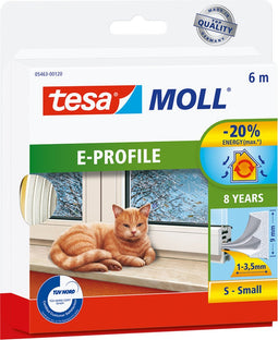 Tesa Moll tochtstrip 05463 E profiel - 9mmx6m wit