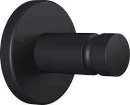 tesa® MOON BLACK Handdoekhaak, mat zwart, voor Badkamer en Wc - voor Badkamers in Industriële en Moderne Stijl - Zonder Boren, Zelfklevend - 37 mm x 37 mm x 36 mm